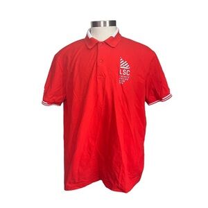 Lacoste Sailing Club Men Red Orange Short Sleeve Polo Sz 9‎ 4XL Big Crocodile